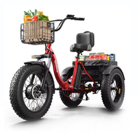 Bicicleta/Triciclo Eléctrico de Neumático Ancho con Cesta Grande de Almacenamiento 960W