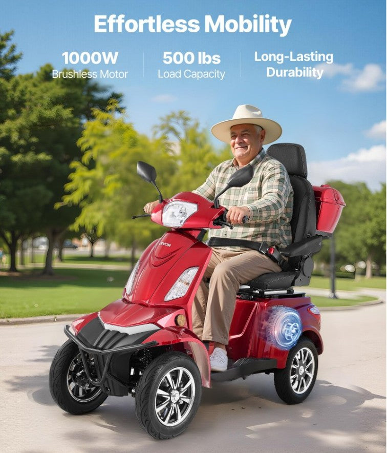 Heavy Duty 4-Wheel Mobility Scooters with Headrest